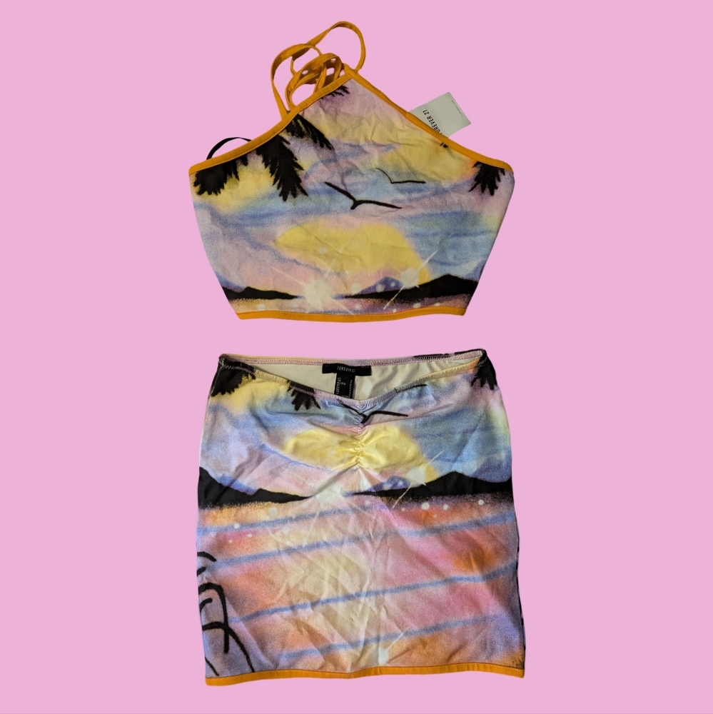 Forever 21 beach cover up 2 piece set